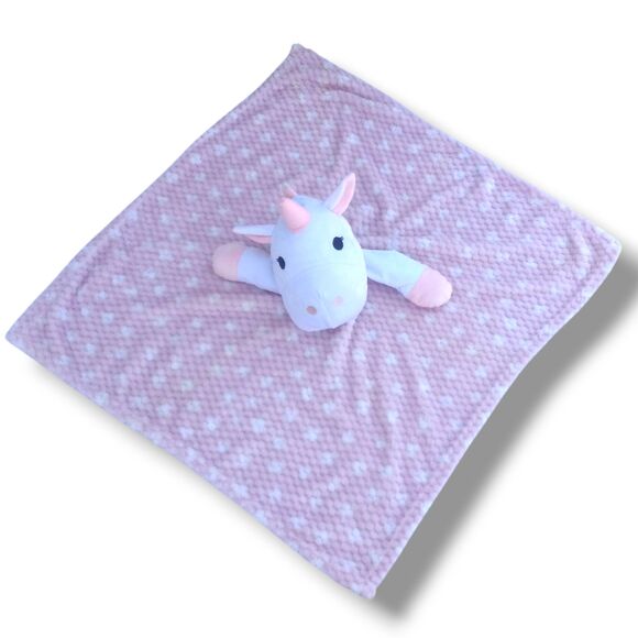 Sam Salem & Son Pink Unicorn Lovey Security Blanket-Minky Fabric-Soft-30"x30" - Picture 2 of 10